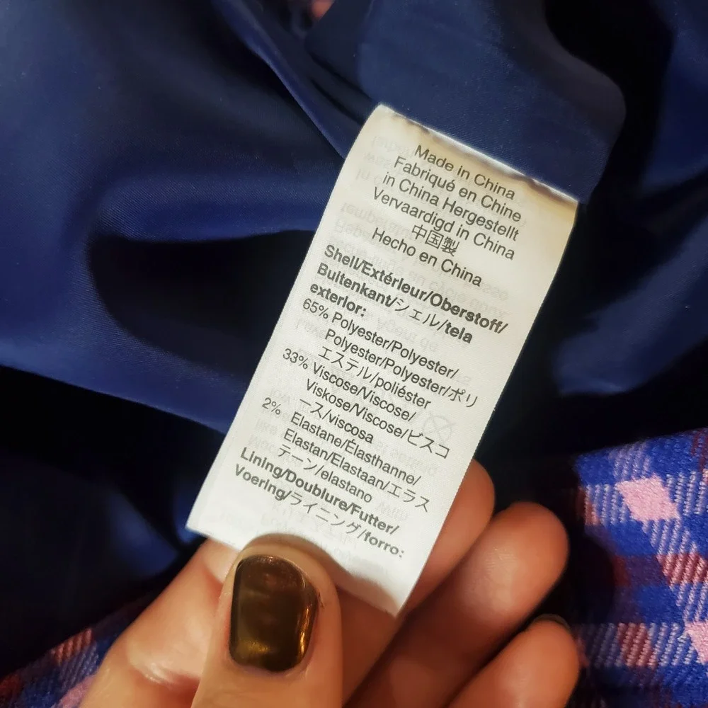 J. Crew Button-front Pencil in Mott Plaid Royal Petunia Check Skirt Size 6‎
